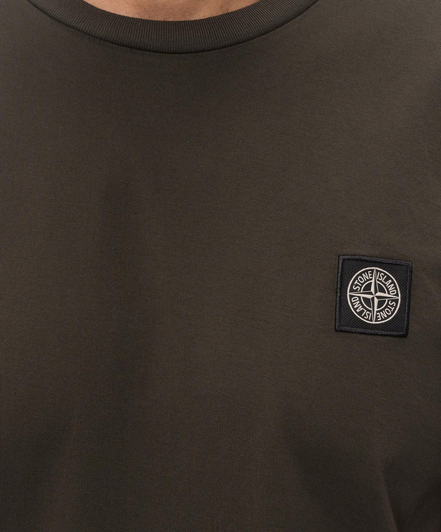 Stone Island Футболка кольору хакі з нашивкою логотипа L2S152100027S0013 зображення 5