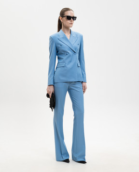 Jacob Lee Синий двубортный жакет из шерсти WB0005SS26BS