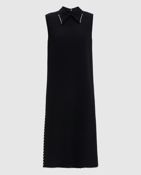 Jil Sander Чорна сукня міді з вовни з намистинами J03CT0569J20328