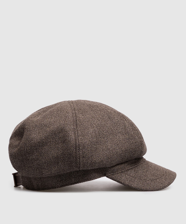 Brunello Cucinelli Коричнева кепка з вовни MV4369856 зображення 3