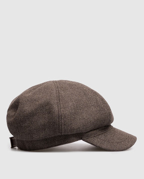 Brunello Cucinelli Коричнева кепка з вовни MV4369856