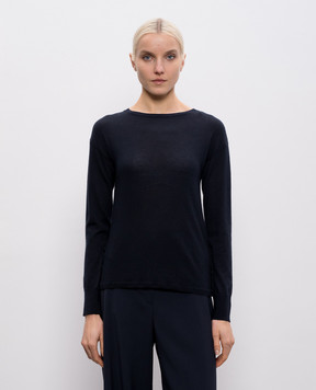 Max Mara Темно-синий джемпер с кашемиром и шелком MXPTABELLA