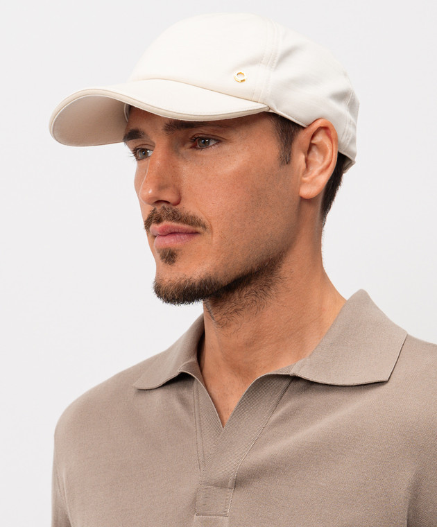 Stefano Ricci Кепка из шерсти цвета айвори MCV61TX08EMA0033 изображение 2