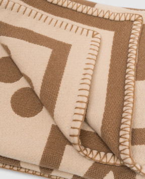 Dolce&Gabbana Бежевий плед з вовни з монограмою логотипа DG TCE012TCAN2