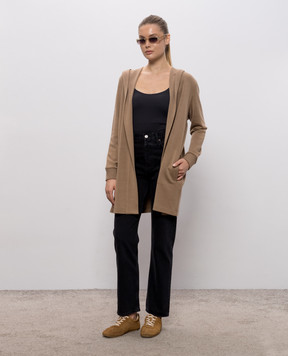 Max Mara Коричневый кардиган LASER из шерсти MXMLASER