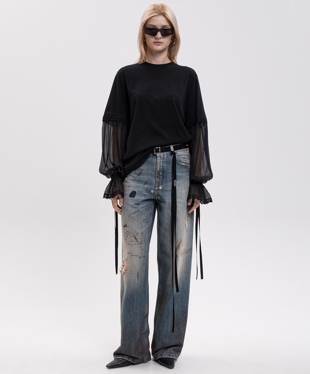 Ann Demeulemeester Черный лонгслив Loes B0014686FA206 изображение 2