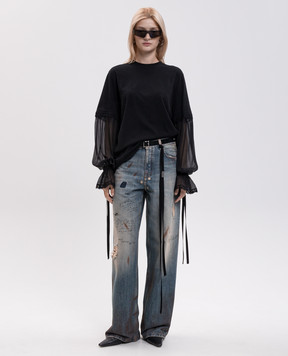 Ann Demeulemeester Черный лонгслив Loes B0014686FA206