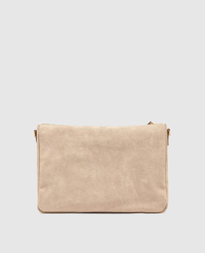 Gianni Chiarini Бежевая замшевая сумка кросс-боди Nora с логотипом BS10225CMPL