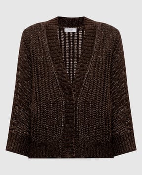 Peserico Коричневий кардиган з вовною альпаки S99399F0309216