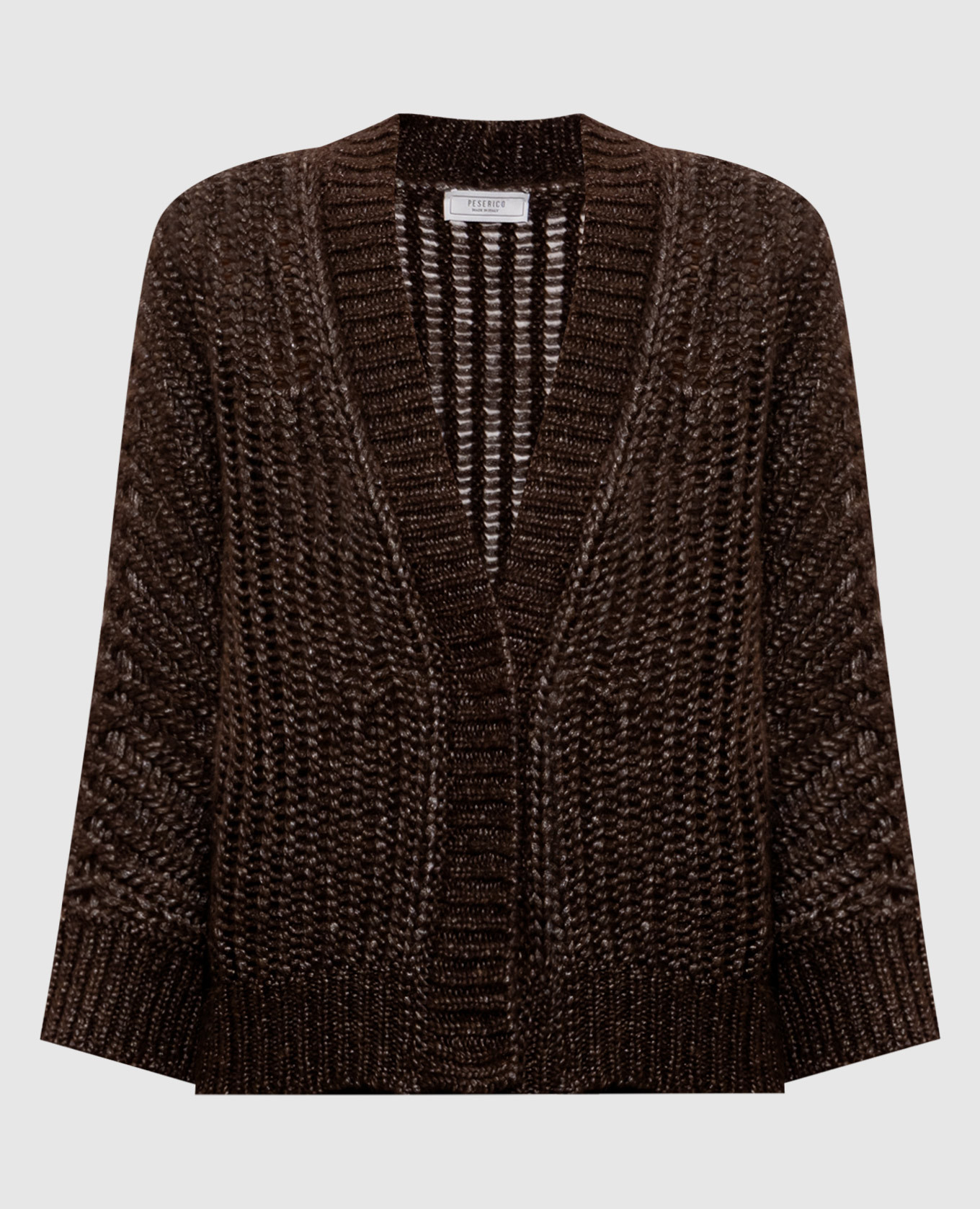 Коричневый кардиган с шерстью альпаки