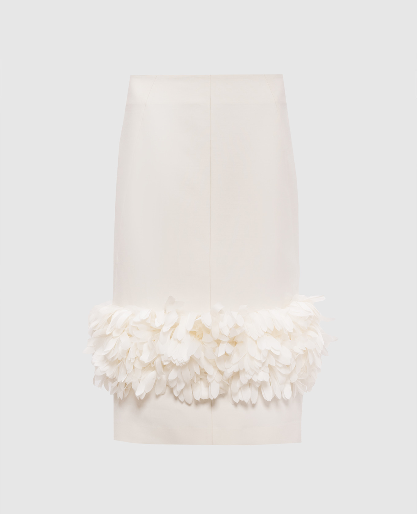 

Юбка цвета айвори из шерсти и шелка, Бежевый, Юбки прямые