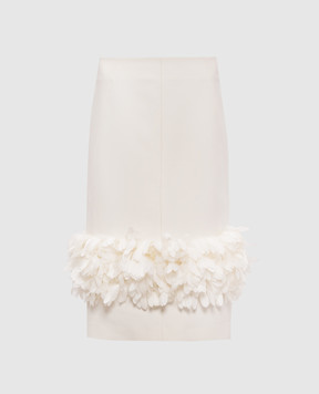 Toteme Спідниця кольору айворі з вовни та шовку 261WRB0406FB0567