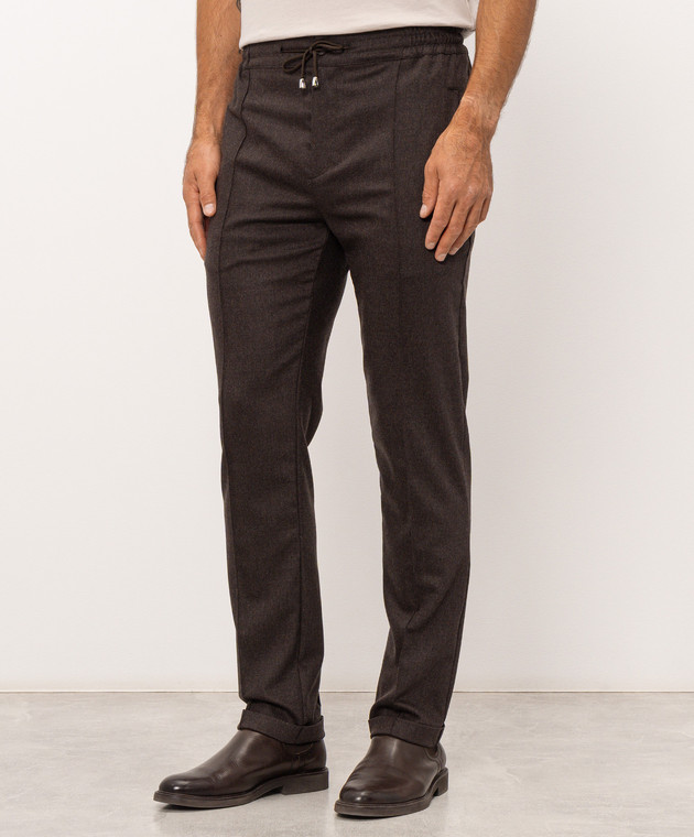 Doriani Cashmere Коричневі штани з вовни з відворотами P213T191F1T191 зображення 2