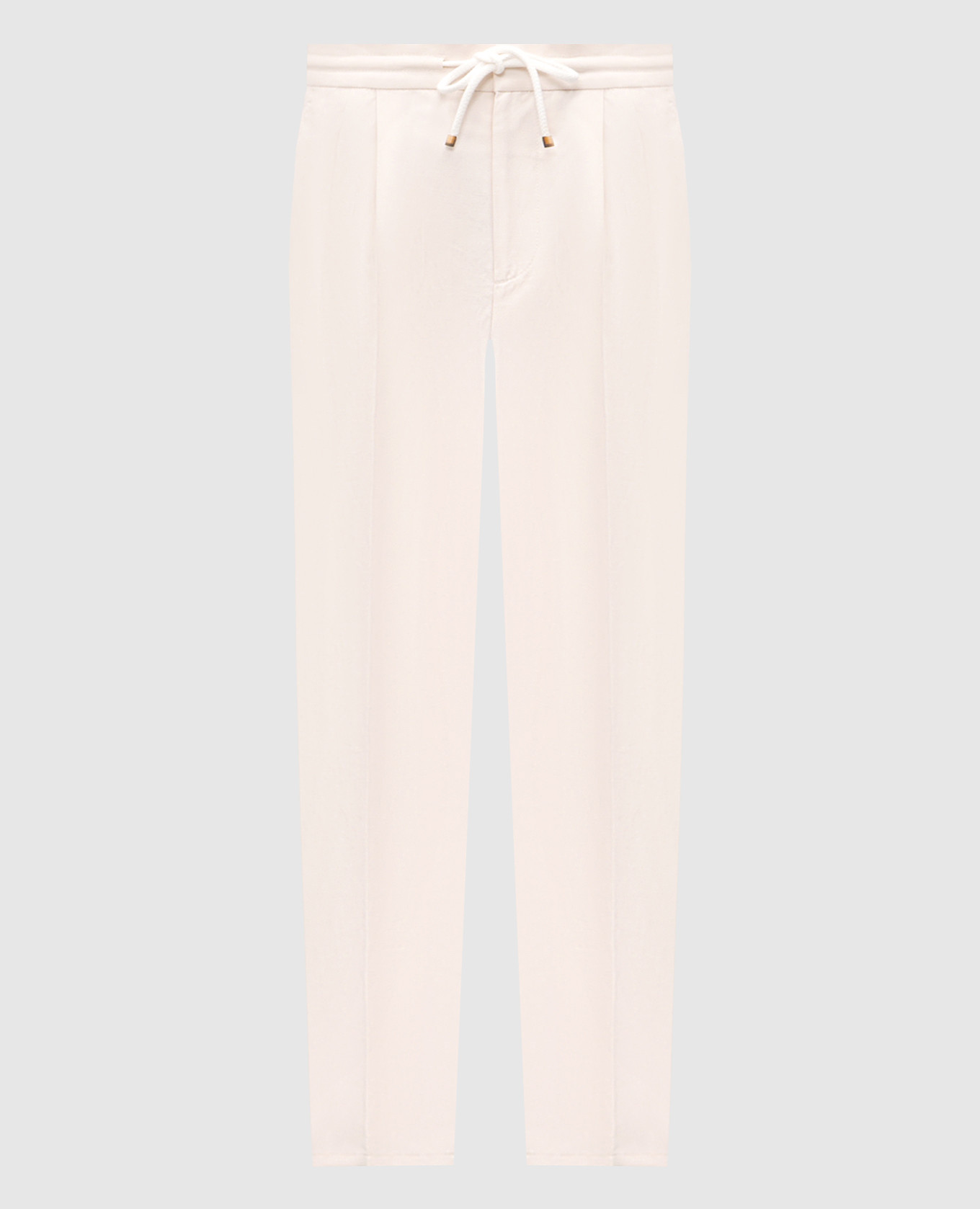 Брюки бежевого цвета с леном