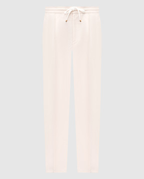 Brunello Cucinelli Брюки бежевого цвета с леном MH255E1710