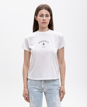 Maison Margiela MM6 Белая футболка с принтом логотипа S62GD0216M20048