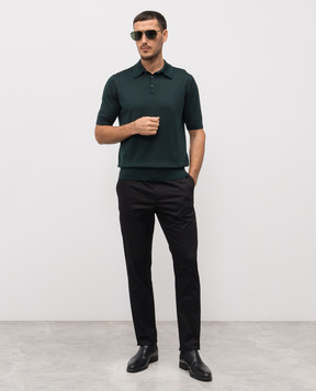 Dolce&Gabbana Зелене поло із шовку з логотипом GXZ02ZJBSO5