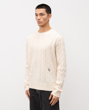 Sporty & Rich Белый свитер из кашемира и шерсти WS08765302WH37