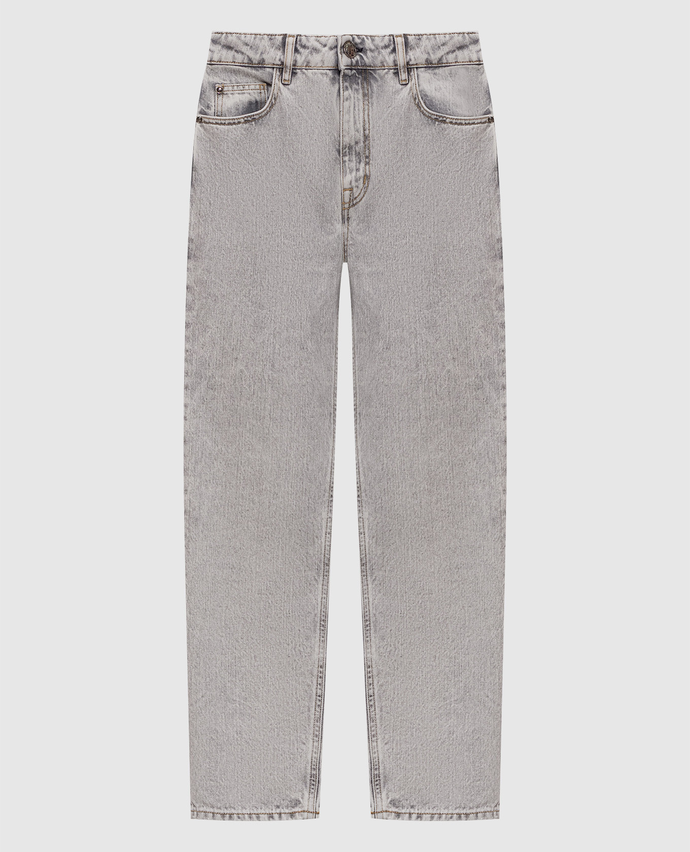 

Серые джинсы PHOEBE с патчем логотипа, Серый, Укороченные джинсы