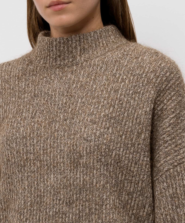 Brunello Cucinelli Коричневий светр з кашеміром та вовною MTX755604P зображення 5