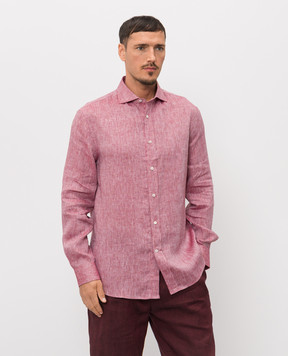 Brunello Cucinelli Бордова сорочка з льону MM6840627