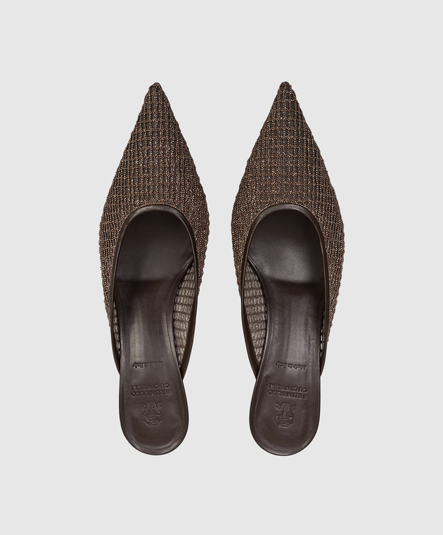 Brunello Cucinelli Коричневые мюли с цепочкой мониль MZGAC3214 изображение 4