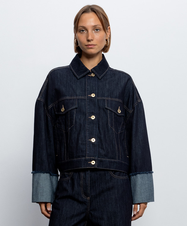 Twinset Синяя джинсовая куртка с отворотами 262LI2JAA изображение 3