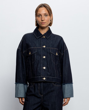 Twinset Синяя джинсовая куртка с отворотами 262LI2JAA
