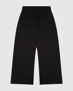 Dolce&Gabbana Дитячі чорні спортивні штани з вишивкою логотипа L5JPJ2G7QNV56