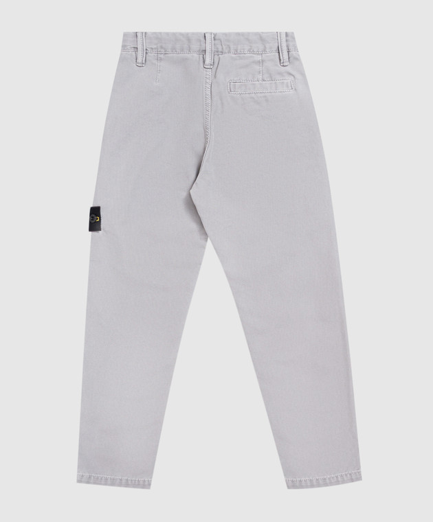 Stone Island Детские серые брюки с патчем логотипа L2S163100002S010468 изображение 2