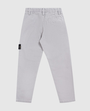Stone Island Дитячі сірі штани з патчем логотипа L2S163100002S010414
