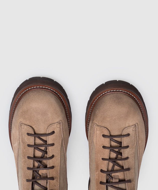 Brunello Cucinelli Коричневі комбіновані черевики Urban Outdoor MZUANRW668 зображення 4