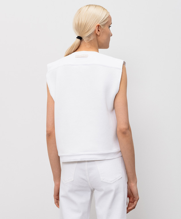 Fabiana Filippi Білий жилет з нашивкою логотипа GCD276F657M137 зображення 4