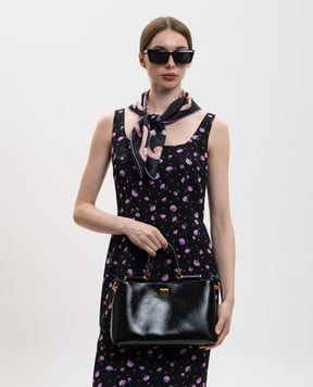 Dolce&Gabbana Черная кожаная сумка Vittoria с логотипом BB7896AZ000