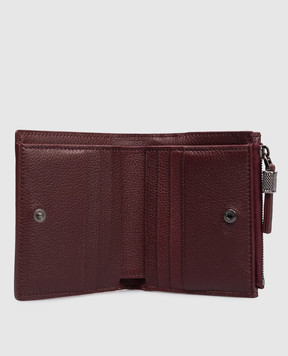 Brunello Cucinelli Бордовый кожаный портмоне с логотипом MWEIM2718