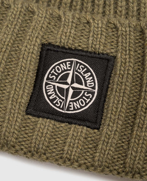 Stone Island Детская зеленая шапка с шерстью и кашемиром L2S16N100003S00M3