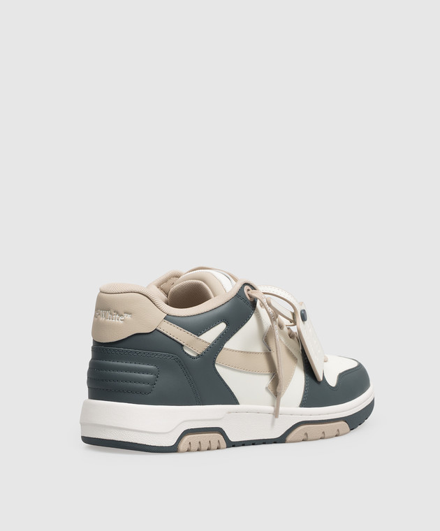 Off-White Серые кожаные кроссовки Out Of Office OF05726310 изображение 3