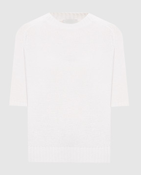Allude Светр кольору айворі з короткими рукавами з кашеміру 26511152