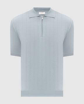 Bilancioni Блакитне поло в перфоровану смужку BE26M5PZF5