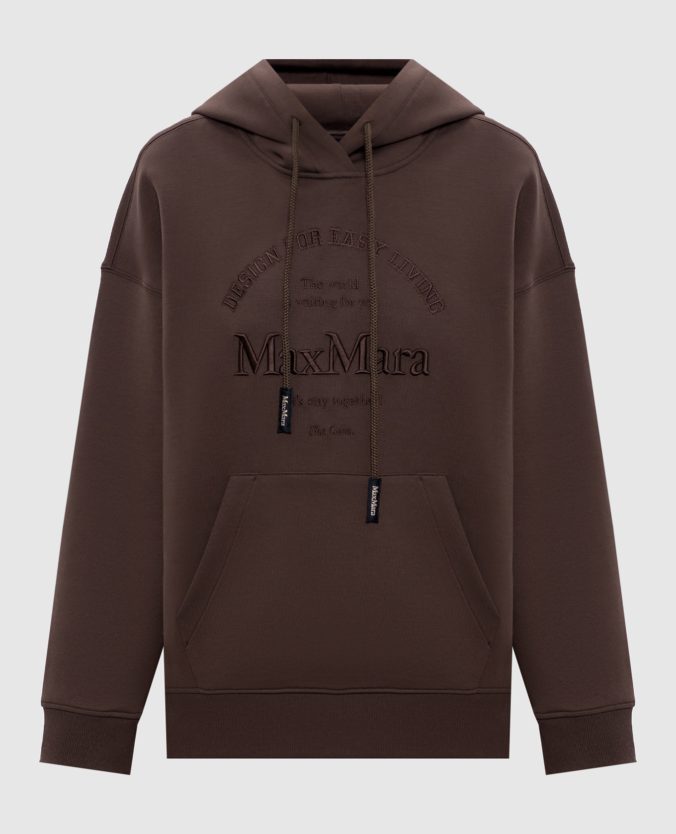 Коричневые худи ANDREA с вышивкой логотипа