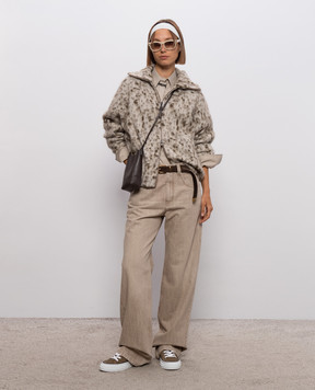 Brunello Cucinelli Бежеві джинси з патчем MP095P5565