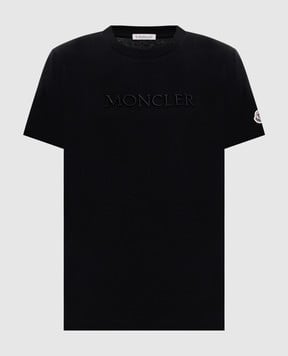 Moncler Чорна футболка з логотипом L10938C0002189AUO