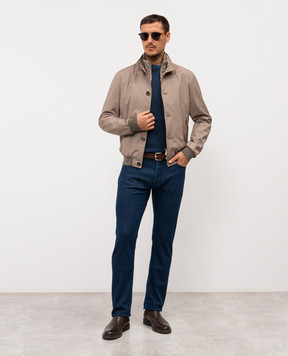 MooRER Сині джинси PAVEL з патчем логотипа PAVEL919WASHINGW1