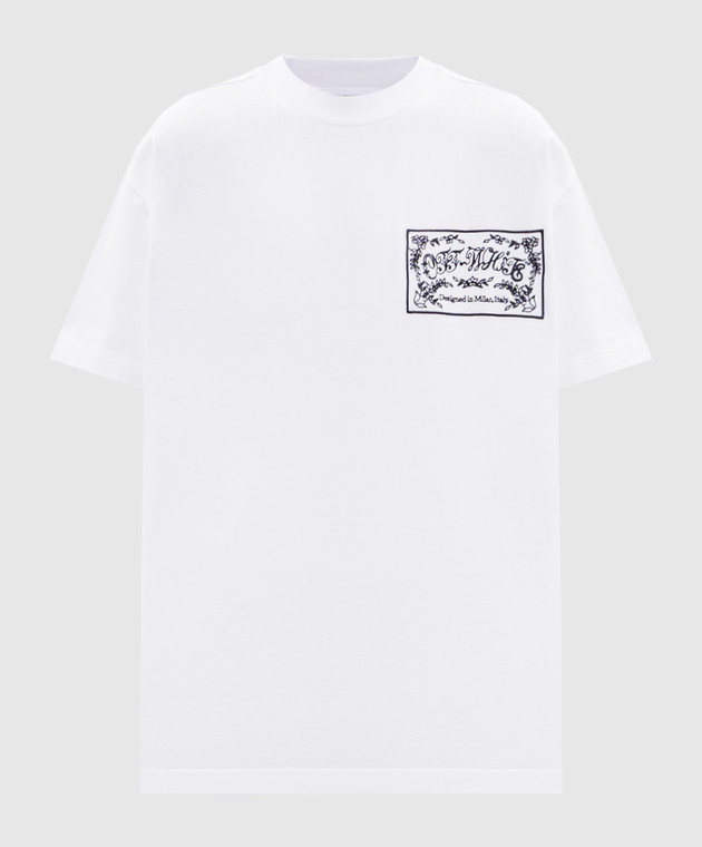 Off-White Белая футболка с вышивкой логотипа 2FA00556T