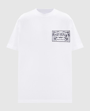 Off-White Белая футболка с вышивкой логотипа 2FA00556T