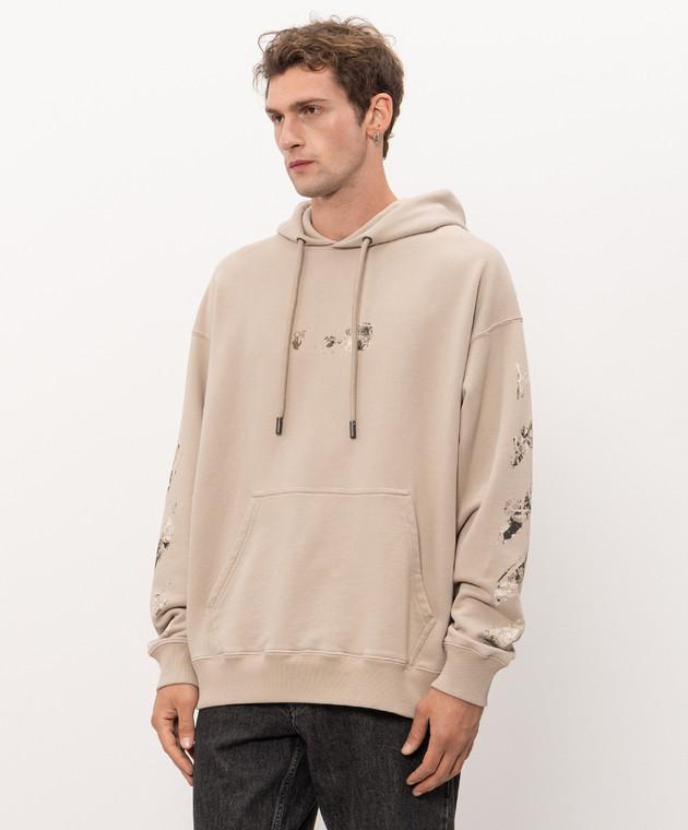 Off-White Бежевые худи Spices Arrow 44MBB085F26F004 изображение 3