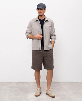 Peserico Серая куртка из льна и шерсти R5226905814