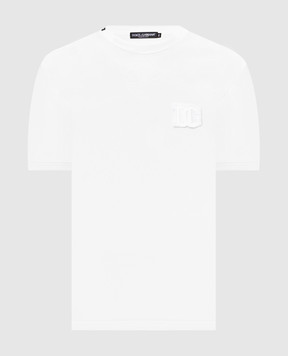 Dolce&Gabbana Біла футболка з нашивкою монограми G8PV1ZG7P3N