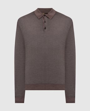 Loro Piana Коричневе поло Jacaranda з вовни і шовку FAP5941