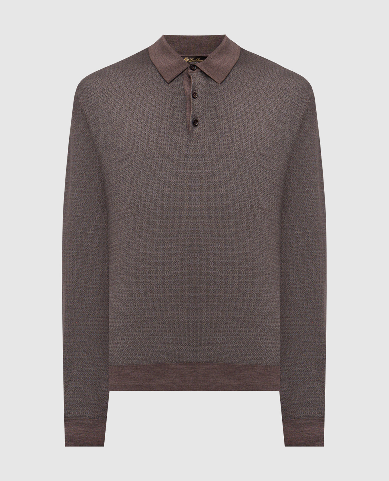 Коричневое поло Jacaranda из шерсти и шелка
